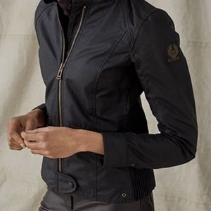 NWT Women's Belstaff Motorcycle Jacket w/armor Black IT 48 US 12